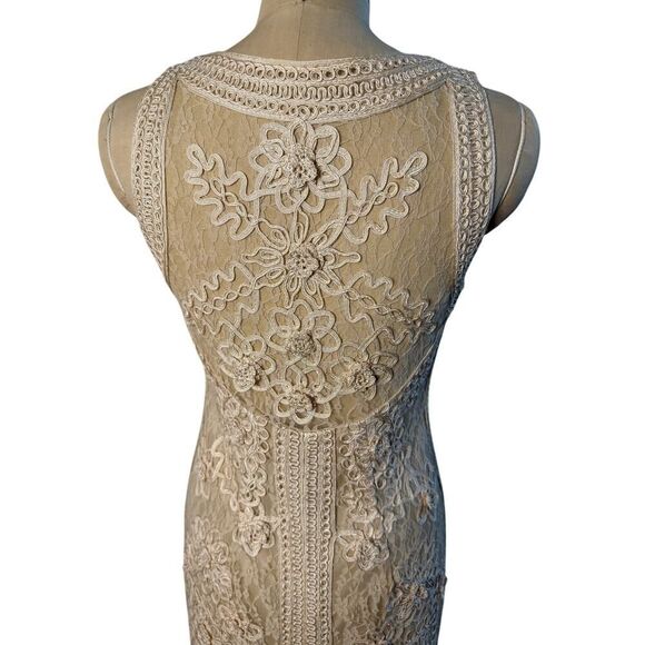 Sue Wong Nocturne Ivory Lace Dress Size 10 EUC Designer - Picture 7 of 8